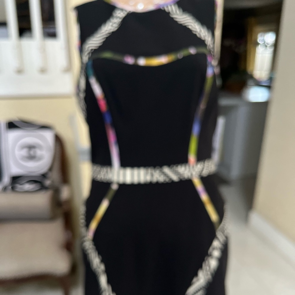 Chic Black Dress with Colorful Accents